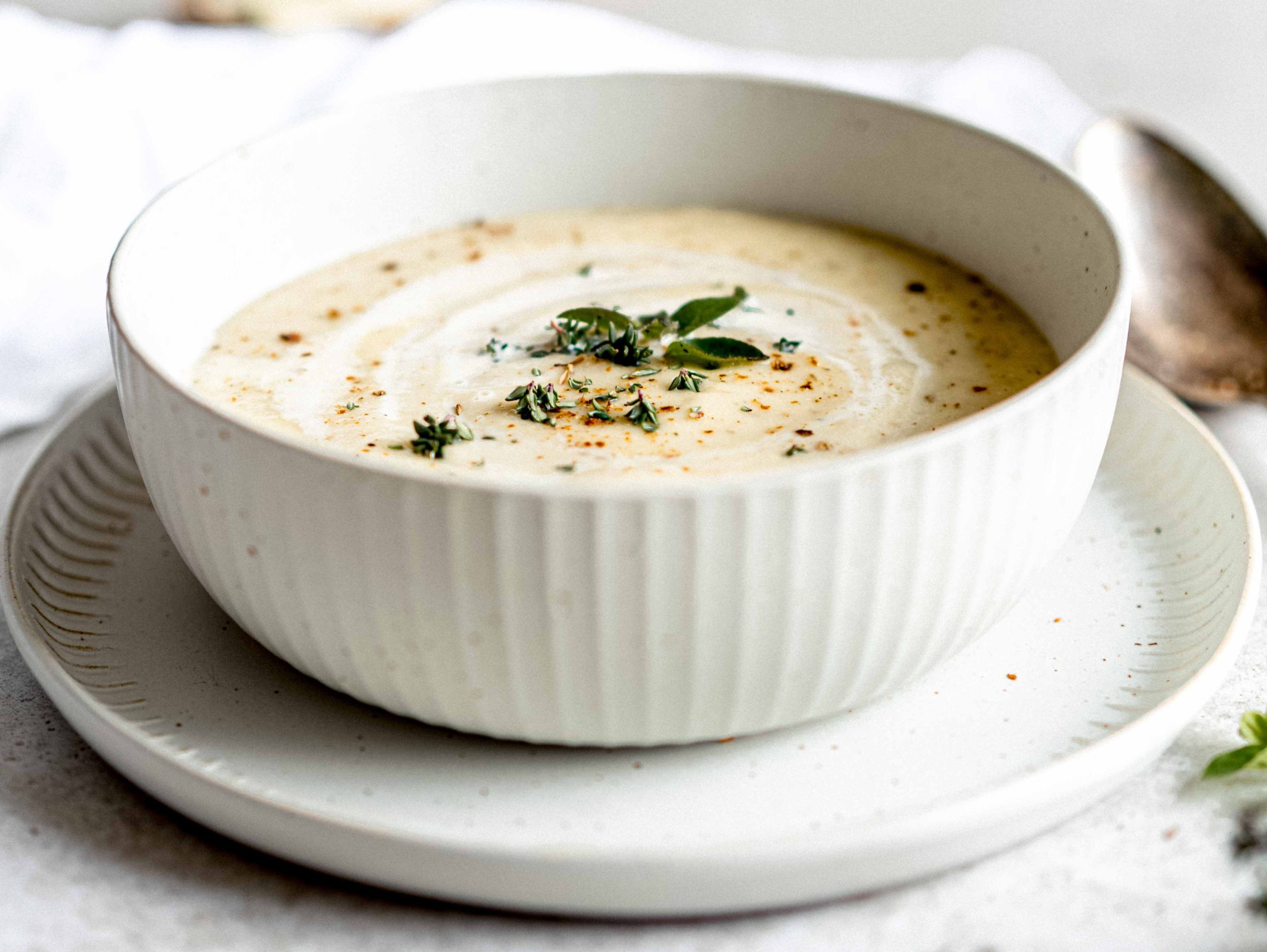 geröstete Karfiol Erdäpfel Cremesuppe