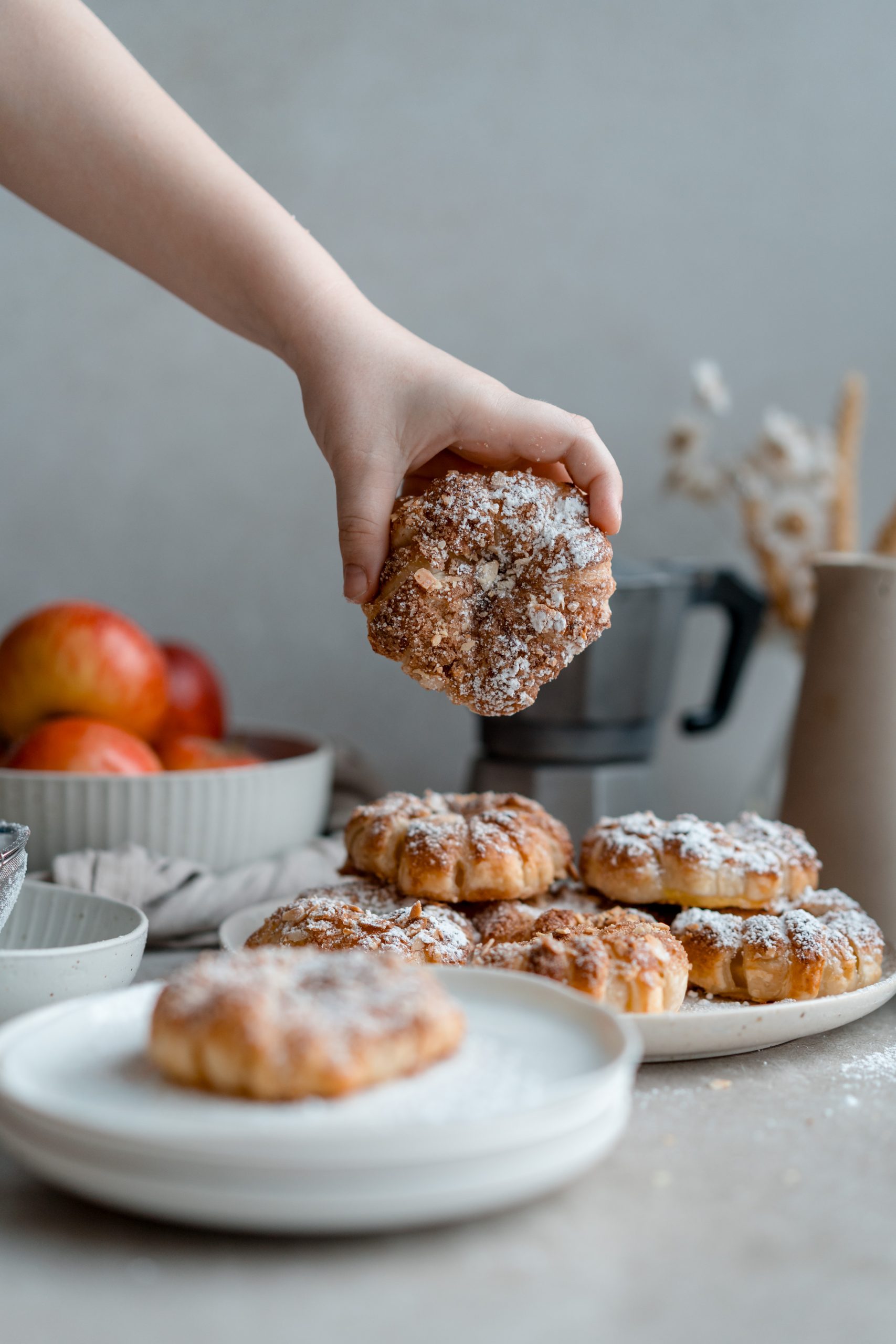 Apfelringe im Blätterteig